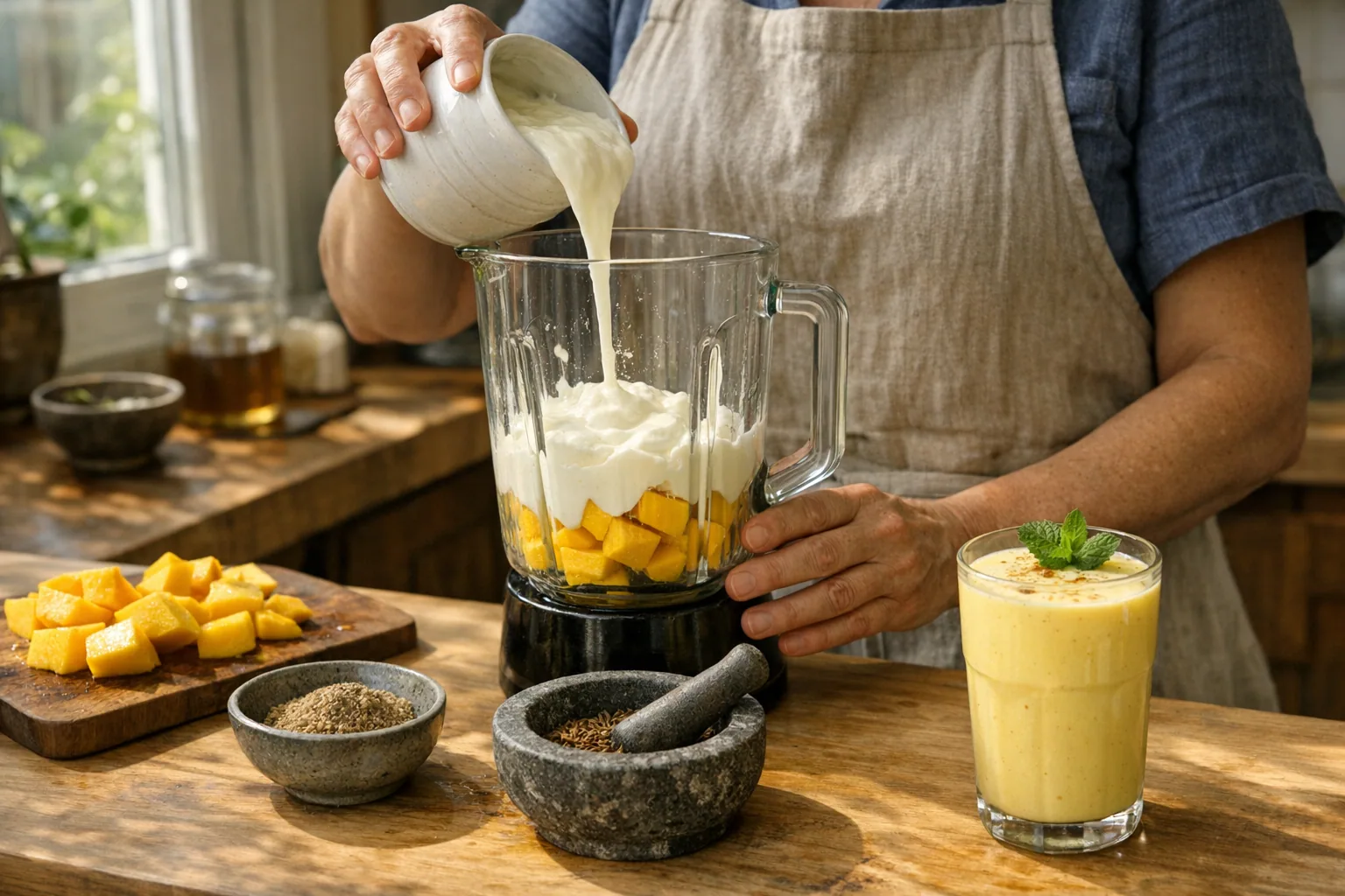 Lassi natural y de mango: receta clásica india paso a paso